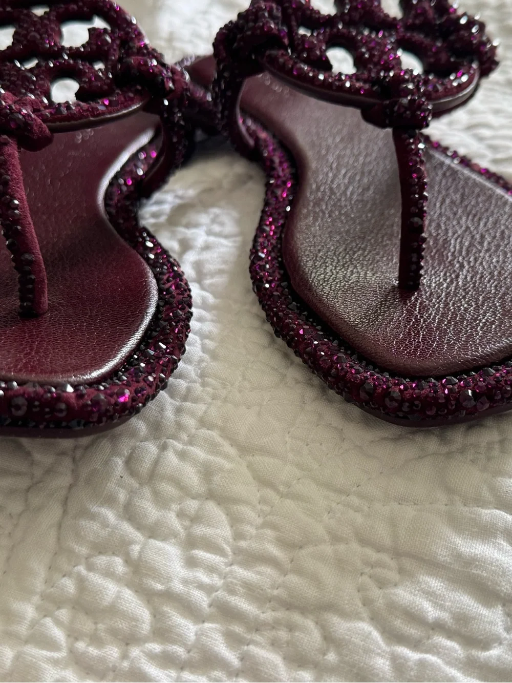 Tory Burch Miller Knotted Pave sandals dark carmine ( burgundy)
